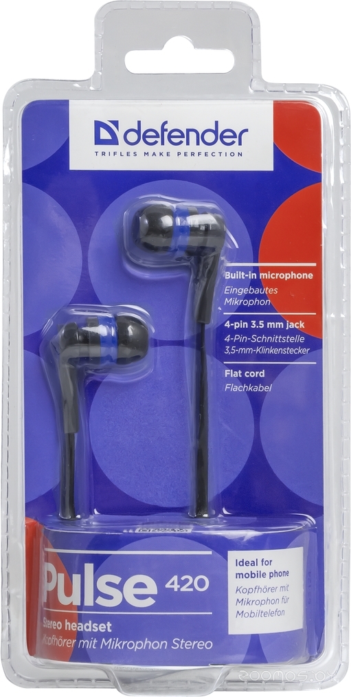 Наушники Defender Pulse-420 (Black/Blue), фото 2