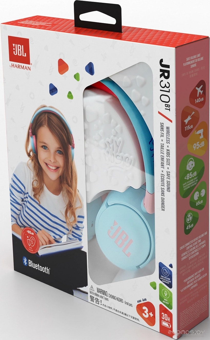 Наушники JBL JR310BT (голубой/розовый), фото 10