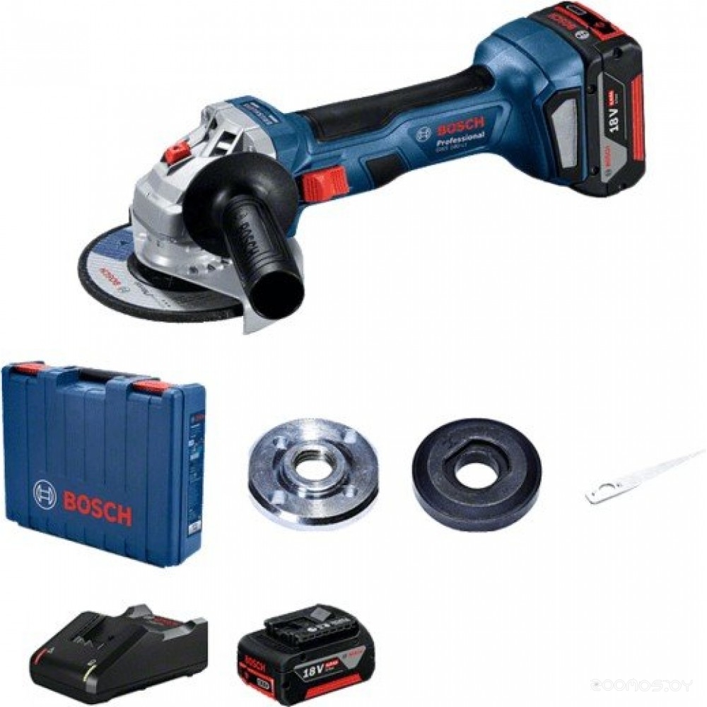 Угловая шлифмашина Bosch GWS 180-LI Professional 06019H9021 (с 2-мя АКБ, кейс), фото 2