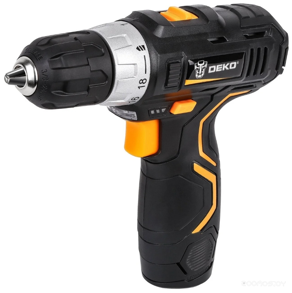 Дрель-шуруповерт Deko GCD12DU3 SET 5 063-4148 (с 2-мя АКБ, кейс, набор оснастки), фото 4