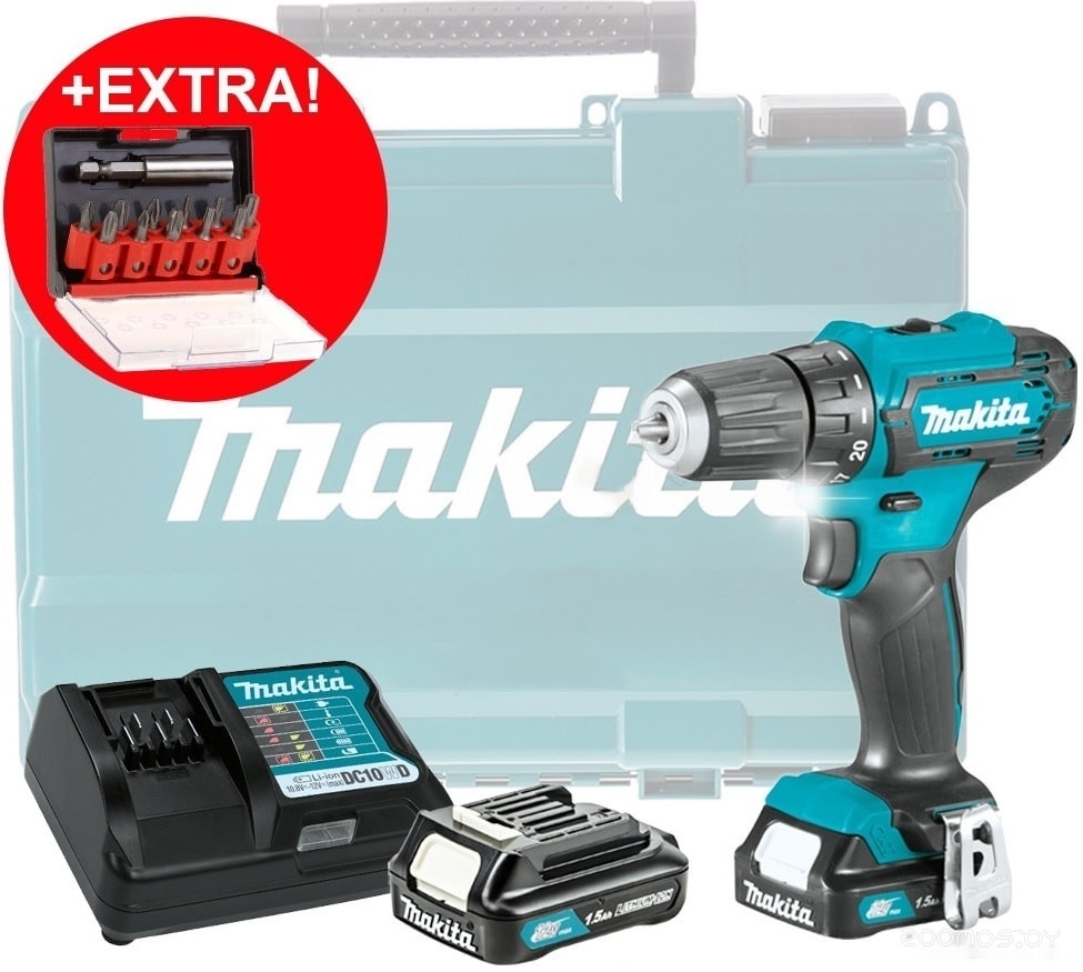 Дрель-шуруповерт Makita DF333DYX14 (с 2-мя АКБ, кейс +набор оснастки), фото 2