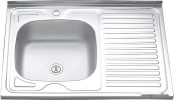 Кухонная мойка Melana MLN-8060 L (матовая, глубина чаши 16 см., сталь 0.4 мм.)