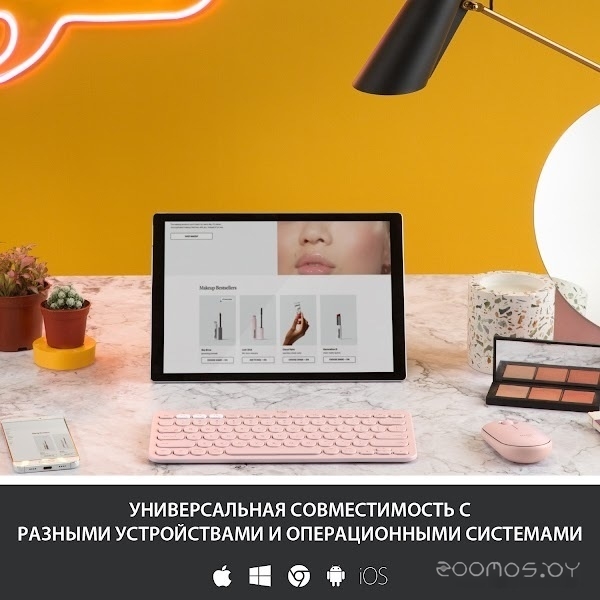 Клавиатура Logitech Multi-Device K380 Bluetooth (розовый), фото 14
