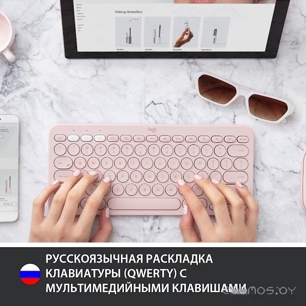 Клавиатура Logitech Multi-Device K380 Bluetooth (розовый), фото 12