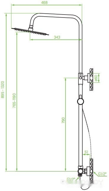 Душевая система Laveo Pretto PLP 10OB, фото 3