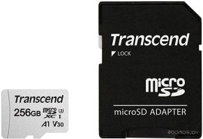 Карта памяти Transcend microSDXC 300S 256GB (с адаптером)