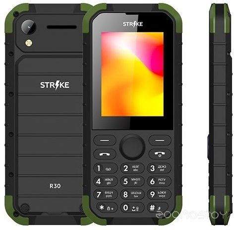Телефон Strike R30 (Black/Green)