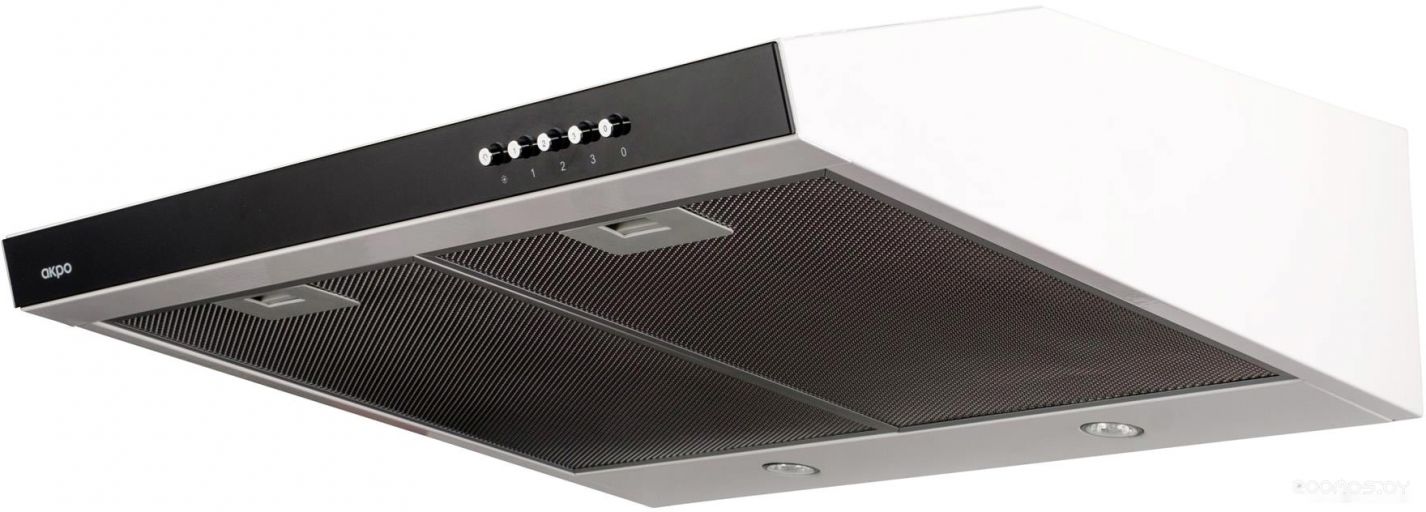 Кухонная вытяжка AKPO K-60 WK-7 (белый/черное стекло), фото 1
