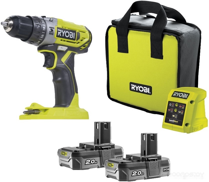 Ударная дрель-шуруповерт Ryobi R18PD2-220S 5133004459 (с 2-мя АКБ, сумка), фото 2