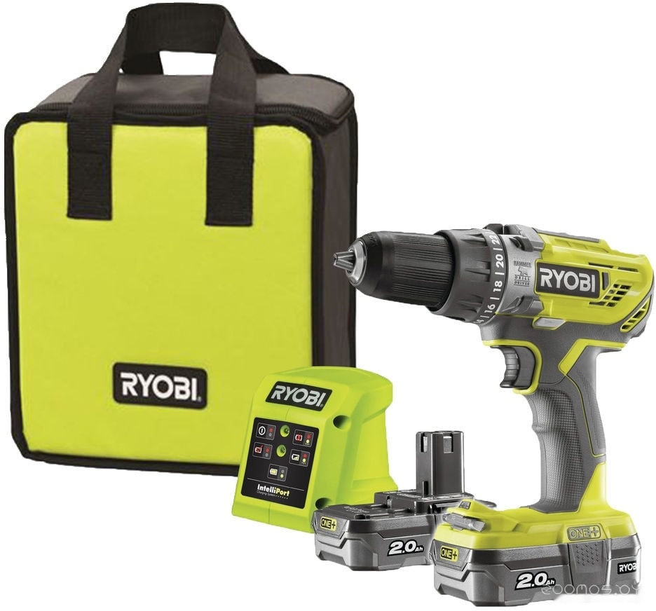 Ударная дрель-шуруповерт Ryobi R18PD3-220S 5133003342 (с 2-мя АКБ, сумка), фото 2