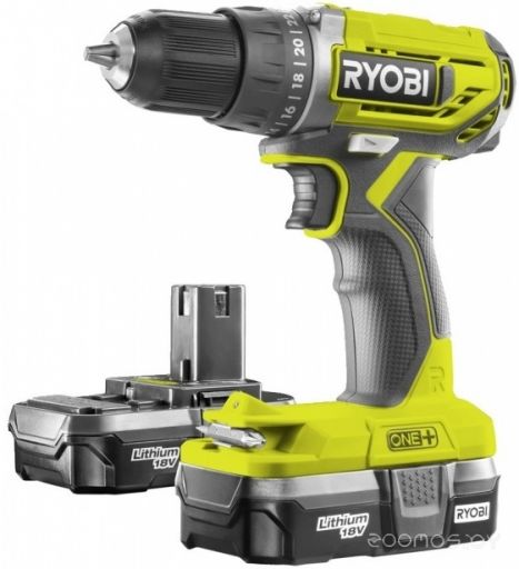Дрель-шуруповерт Ryobi R18DD2-213S 5133004374 (с 2-мя АКБ), фото 1