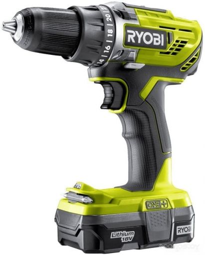 Дрель-шуруповерт Ryobi R18DD3-213X 5133003608 (с 2-мя АКБ, кейс), фото 1