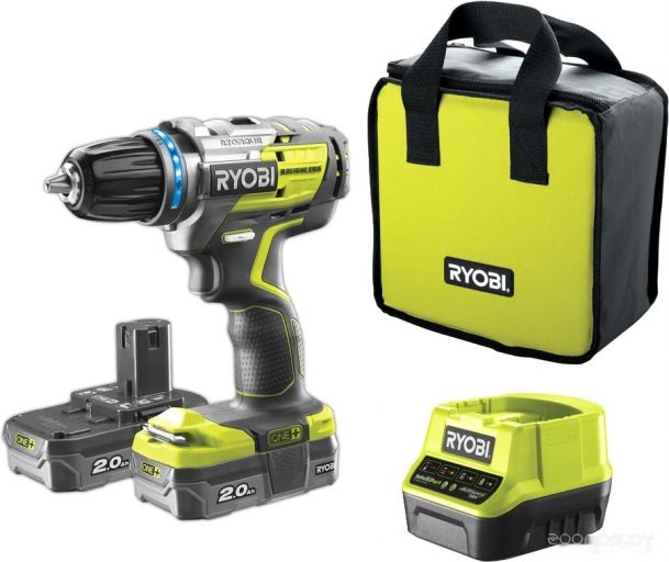 Дрель-шуруповерт Ryobi R18DDBL-220S 5133003435 (с 2-мя АКБ), фото 1