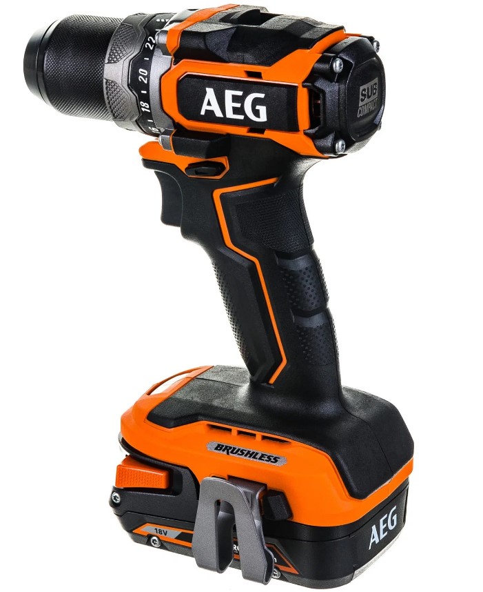 Дрель-шуруповерт AEG Powertools BS 18SBL-202C 4935472277 (с 2-мя АКБ, кейс), фото 2