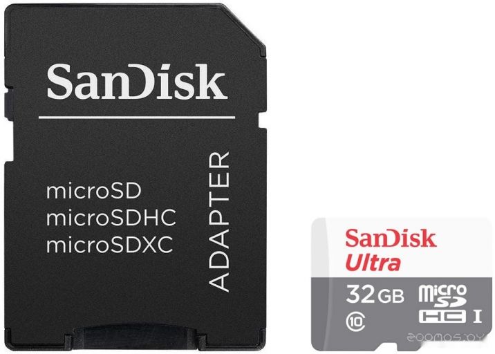 Карта памяти SanDisk Ultra microSDHC SDSQUNR-032G-GN3MA 32GB (с адаптером)