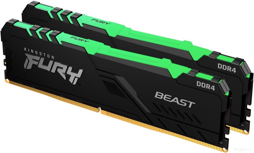 Оперативная память Kingston FURY Beast RGB 2x16GB DDR4 PC4-25600 KF432C16BB1AK2/32, фото 1