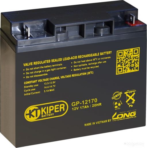 Аккумулятор для ИБП Kiper GP-12170 (12В/17 А·ч)