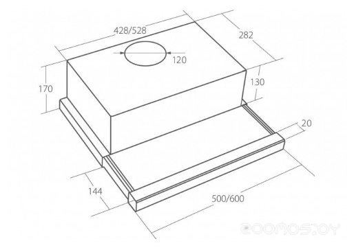 Вытяжка AKPO Light Glass DUO Touch wk-7 50 черный/нерж, фото 2