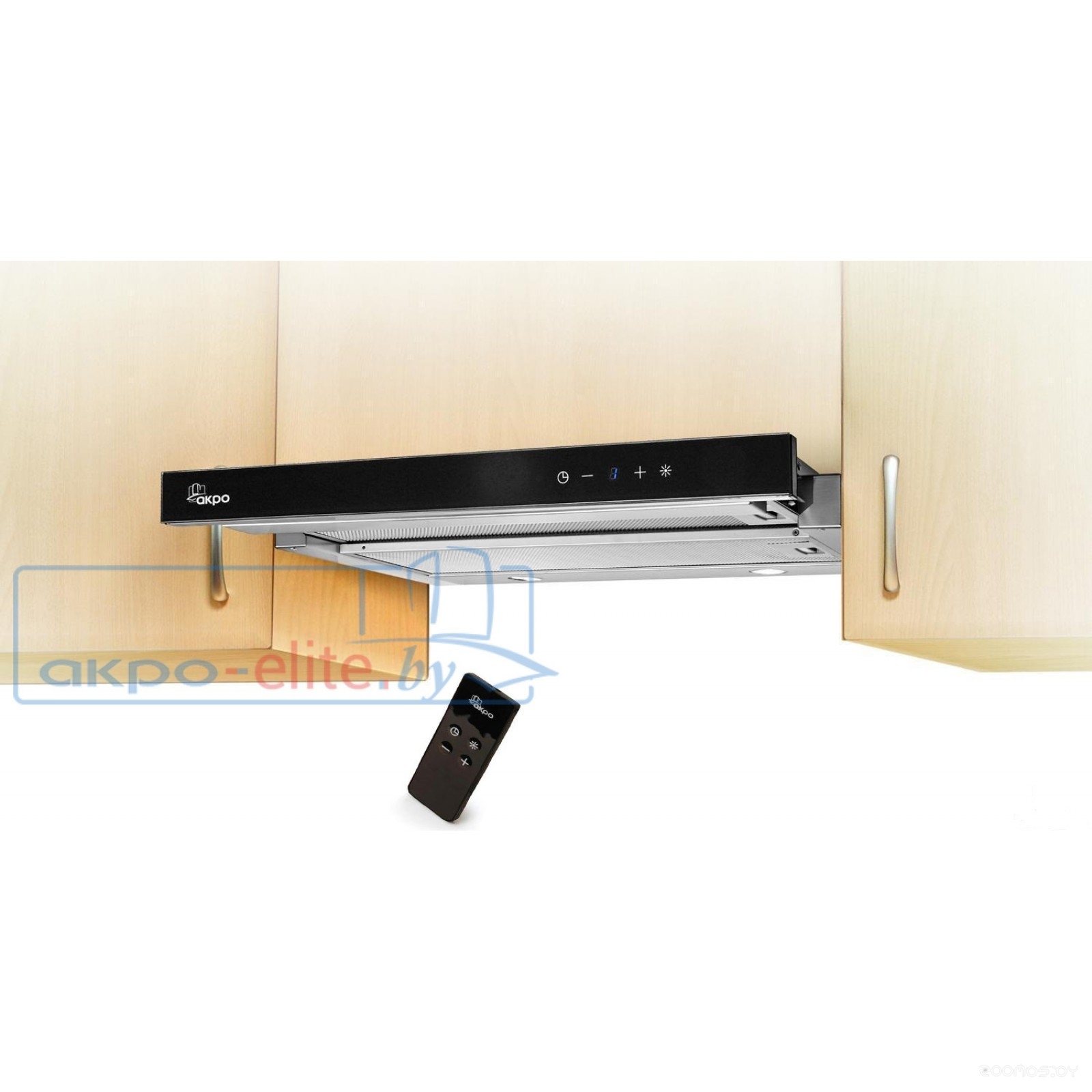 Вытяжка AKPO Light Glass Duo 50 wk-7 черное стекло/нержавеющая сталь, фото 2