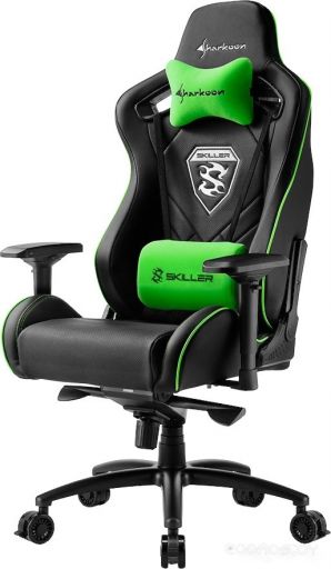 Кресло Sharkoon Shark Skiller SGS4 BK/GN (черный/зеленый)