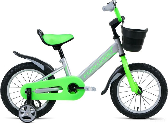 Детский велосипед Forward Nitro 14 2022 (серый/салатовый)
