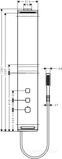 Душевая система Hansgrohe Raindance Lift (27008000), фото 3