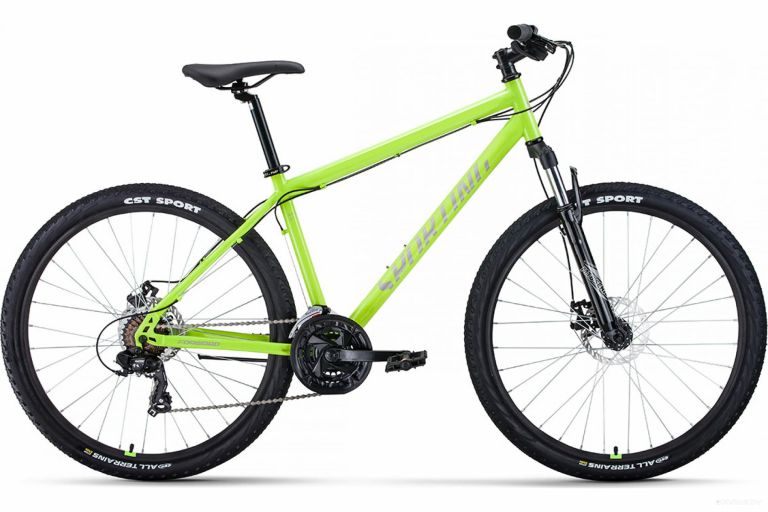 Велосипед Forward Sporting 27.5 2.0 disc (19, ярко-зеленый/серебристый, 2022)