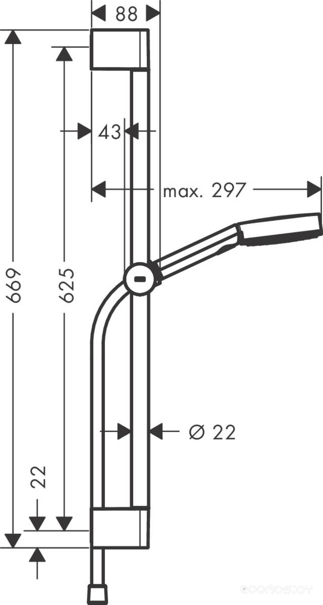 Душевой гарнитур Hansgrohe Pulsify Select 105 3jet Relaxation 24160670 (черный матовый), фото 2