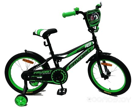 Детский велосипед Favorit Biker 18 (черно-зеленый, 2020)