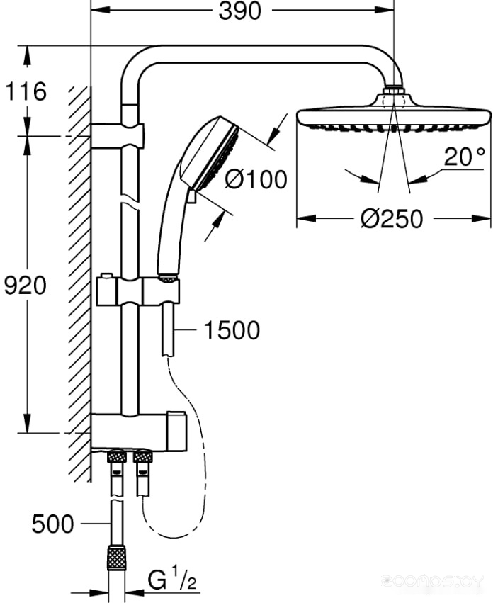 Душевая система Grohe Tempesta Cosmopolitan System 250 26675000, фото 4