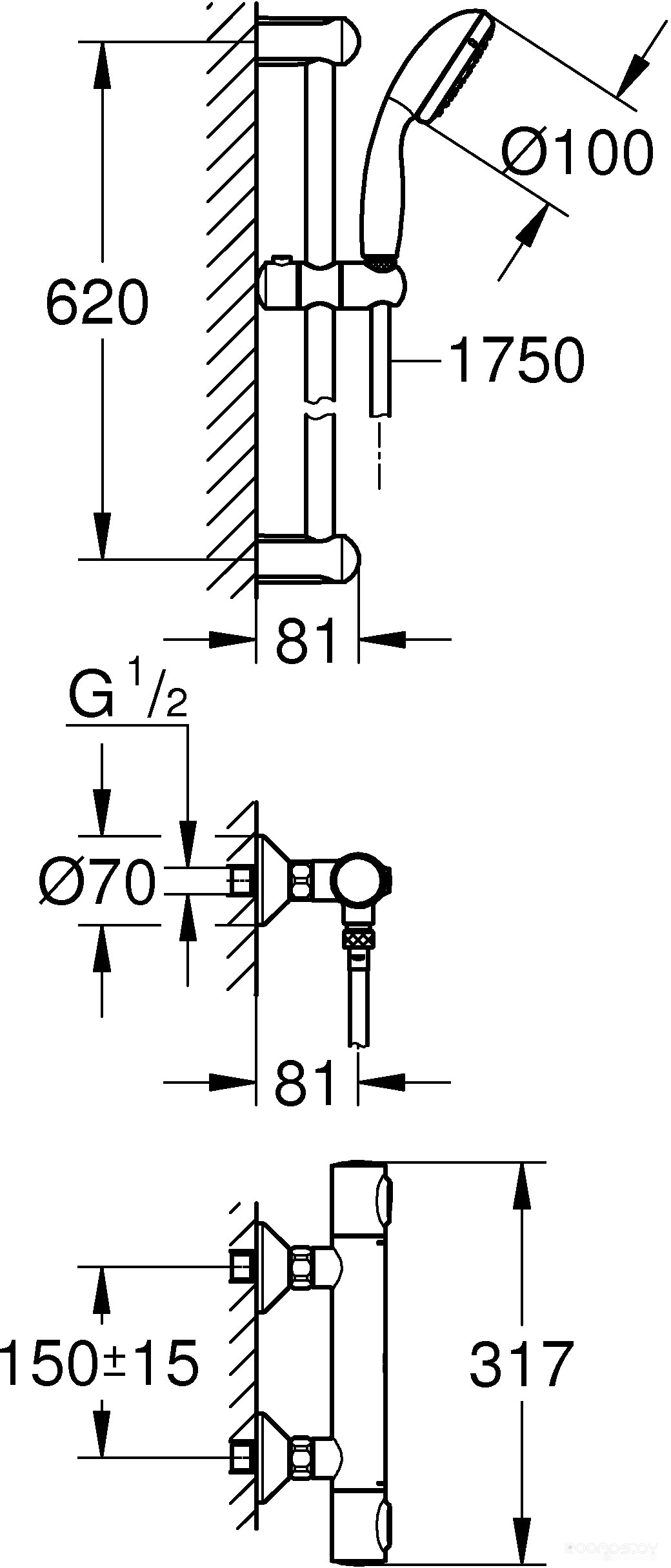 Душевой гарнитур Grohe QuickFix Precision Flow 34841000, фото 4