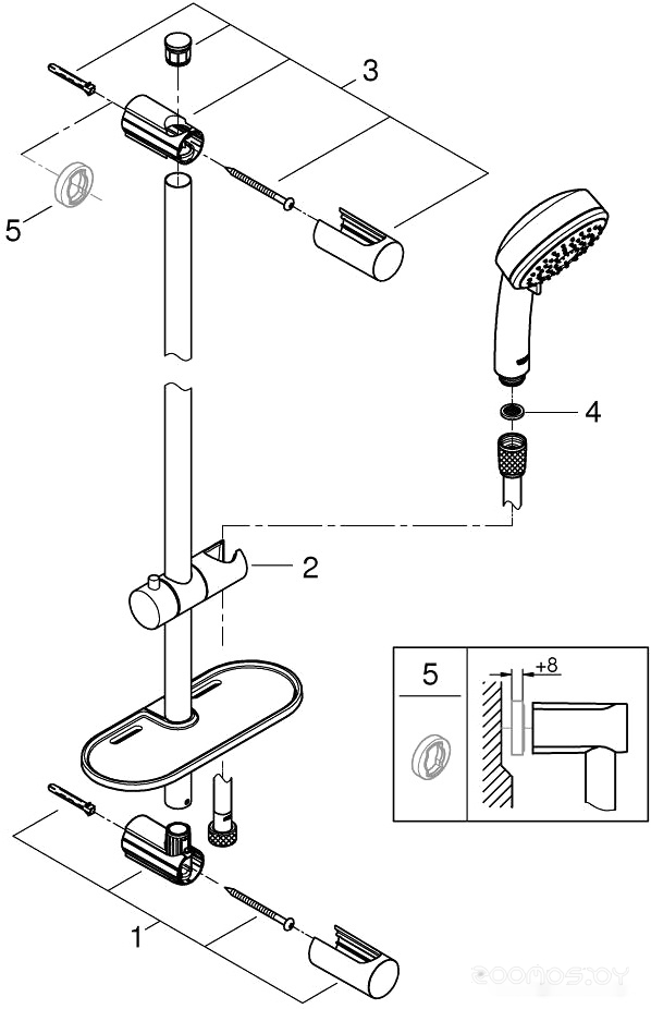 Душевой гарнитур Grohe Vitalio comfort 26097000, фото 4