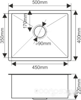 Кухонная мойка Melana ProfLine H5040 (сатин, глубина 22 см, сталь 3 мм), фото 2