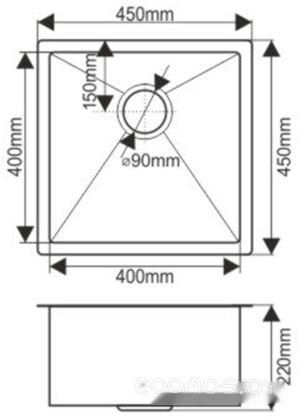 Цены на кухонную мойку Melana ProfLine D4545H (сатин, глубина чаши 22 см, сталь 1.2 мм), фото 3