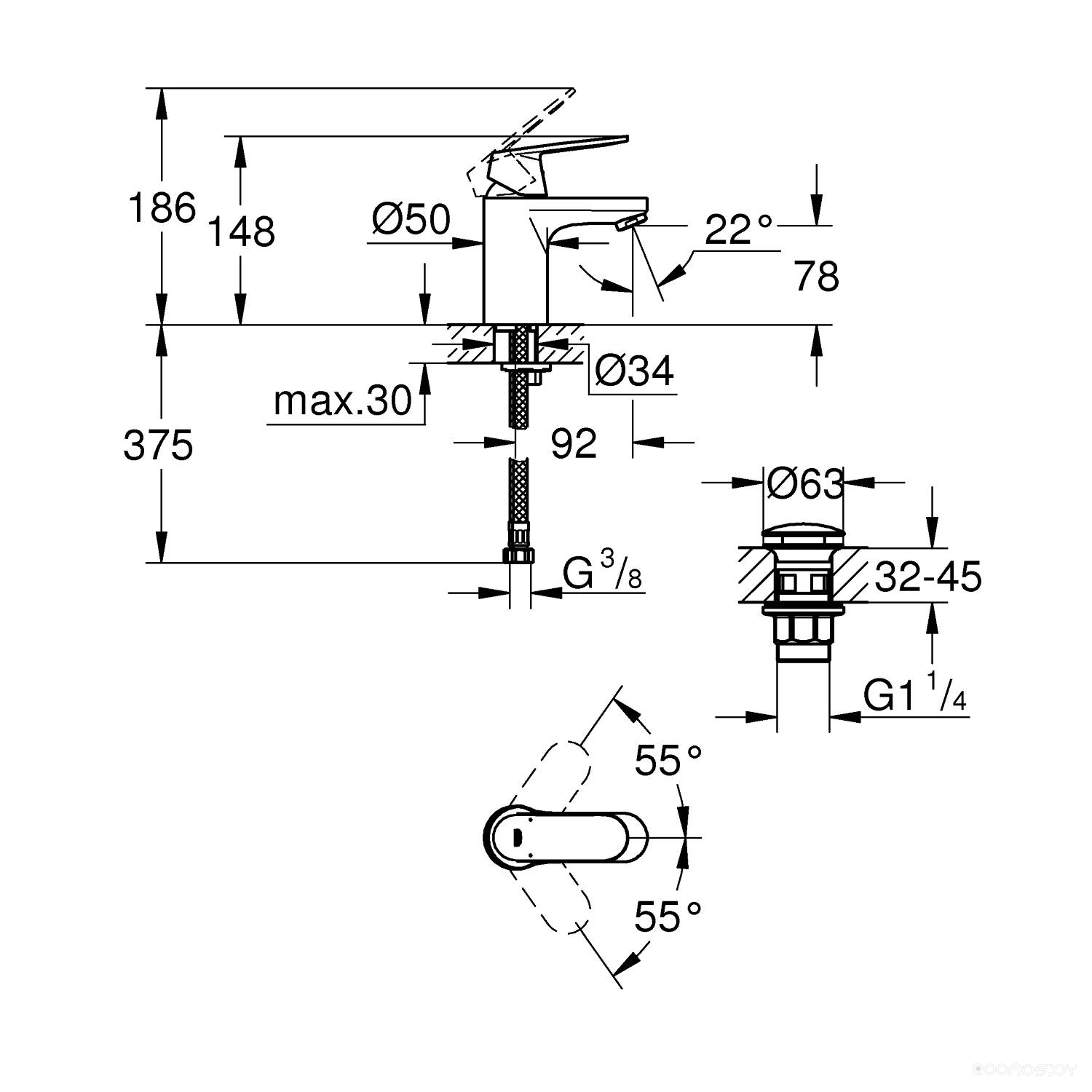 Смеситель Grohe Eurosmart Cosmopolitan 23925000, фото 2