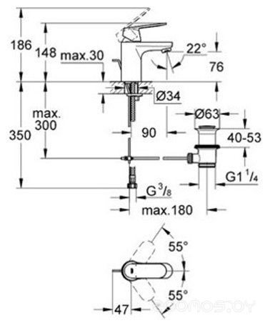 Комплект смесителей Grohe Eurosmart Cosmopolitan 121655, фото 4