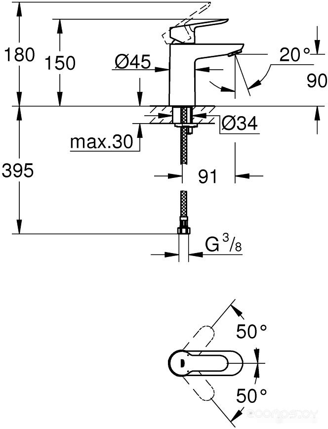Смеситель Grohe Start Edge 23344000, фото 2