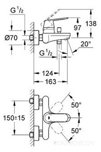 Комплект смесителей Grohe Eurosmart Cosmopolitan 121655, фото 3
