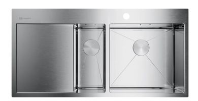 Интегрированная кухонная мойка Omoikiri Akisame 100-2-IN-R