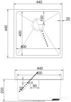 Кухонная мойка ARFEKA AF 440*440 Satin