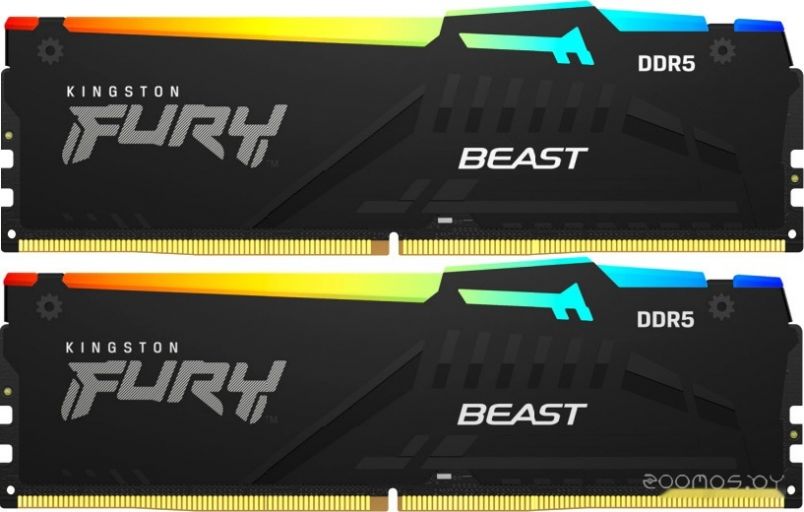 Оперативная память Kingston FURY Beast RGB 2x16ГБ DDR5 5200 МГц KF552C40BBAK2-32, фото 1