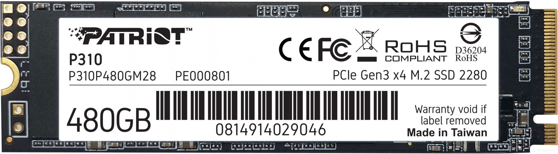 SSD Patriot P310 480GB P310P480GM28, фото 1