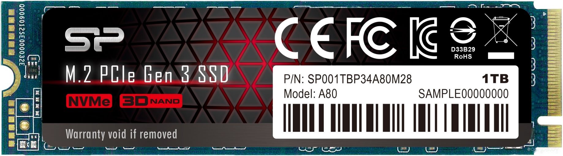 SSD Silicon Power P34A80 1TB SP001TBP34A80M28, фото 1