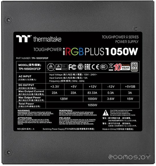 Блок питания Thermaltake Toughpower iRGB PLUS 1050W Platinum TT Premium Edition, фото 7