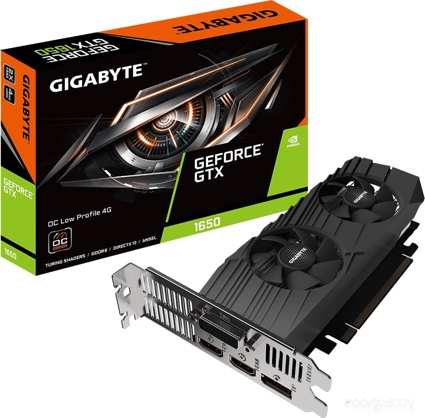 Видеокарта Gigabyte GeForce GTX 1650 D6 OC Low Profile 4GB GDDR6 GV-N1656OC-4GL, фото 6