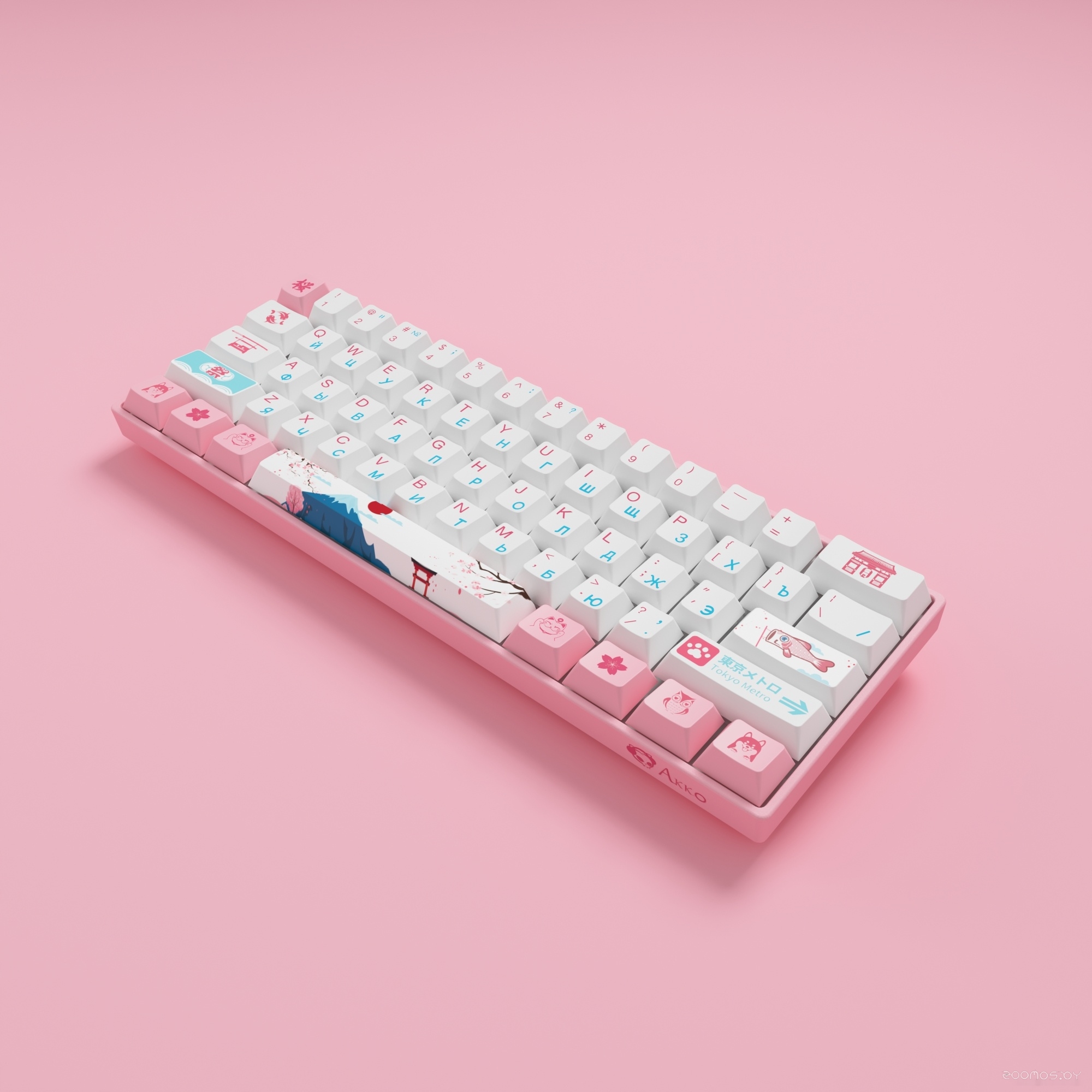 Клавиатура Akko 3061 World Tour Tokyo R2 (Akko CS Jelly Pink), фото 10