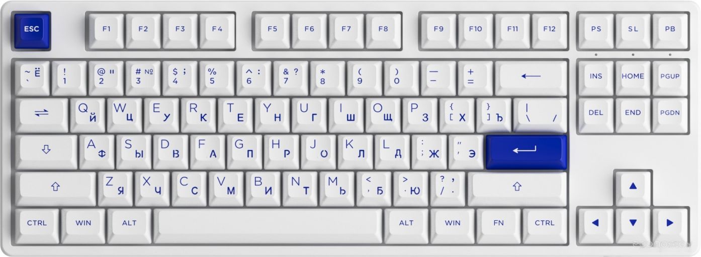 Клавиатура Akko 5087S White & Blue (Akko CS Jelly Purple)