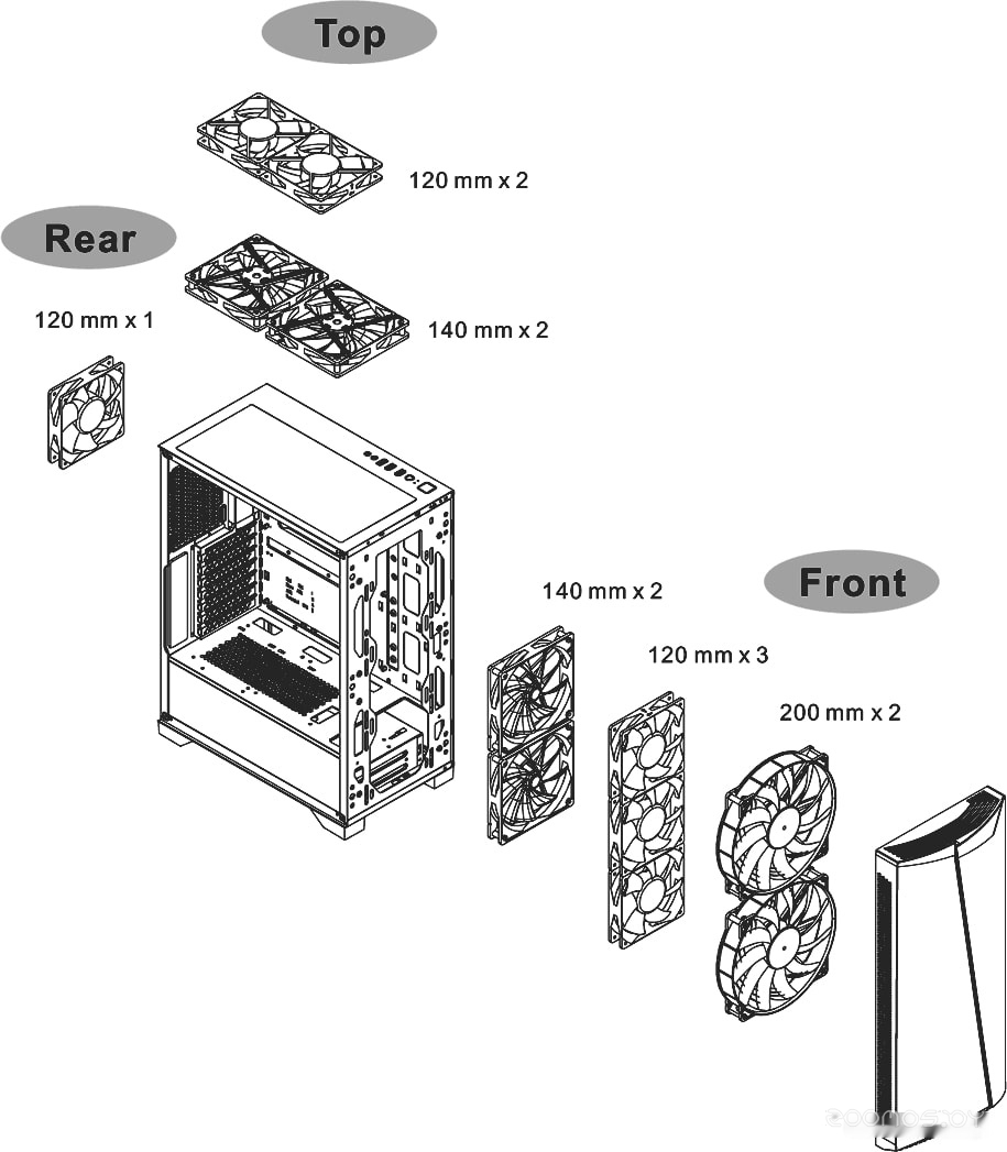 Корпус Thermaltake H350 TG RGB CA-1R9-00M1WN-00, фото 3