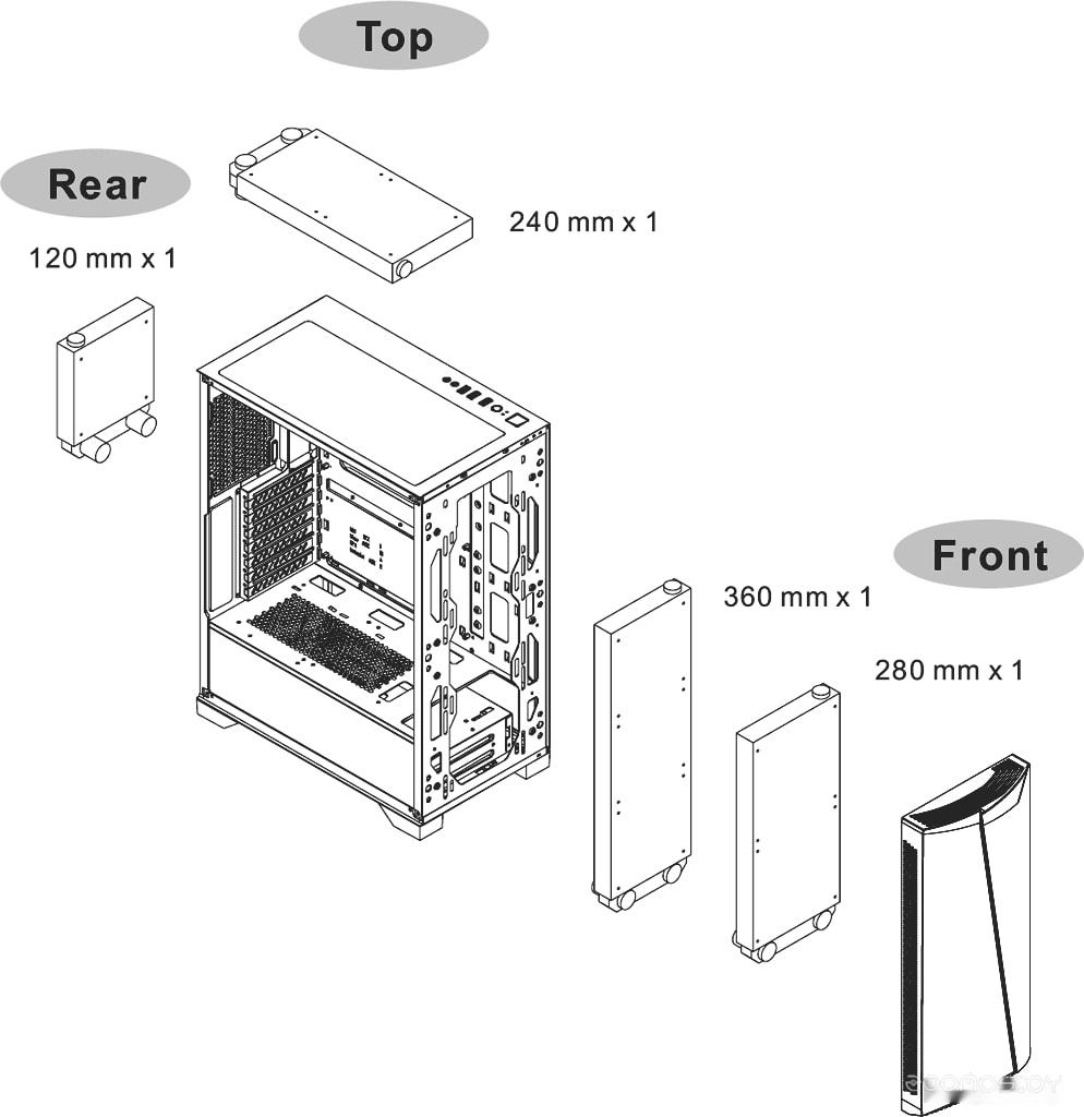 Корпус Thermaltake H350 TG RGB CA-1R9-00M1WN-00, фото 11