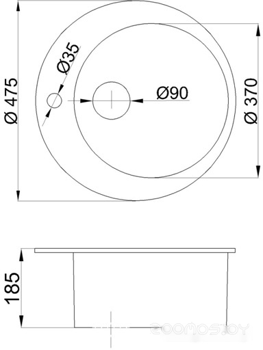 Кухонная мойка БелЭворс Ring (антрацит), фото 2